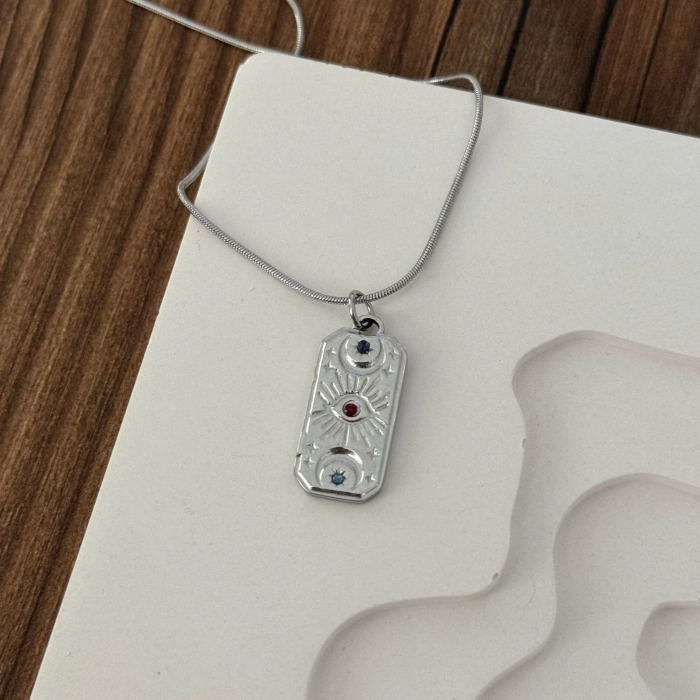 Tarot Dikdörtgen Plaka Kolye