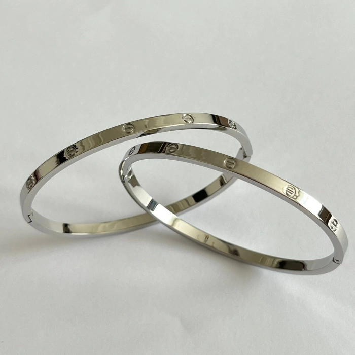 Kelepçe Bileklik Silver İnce 6