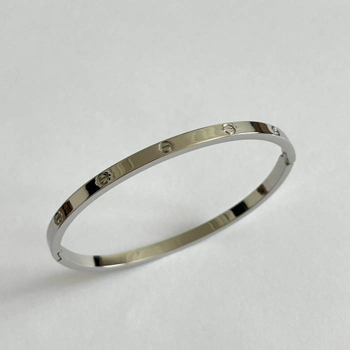 Kelepçe Bileklik Silver İnce 6