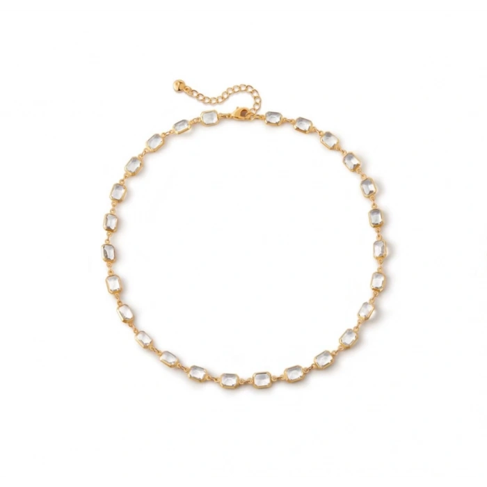 Şeffaf Taşlı Kolye - Özel Seri