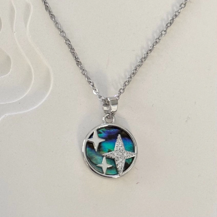 Işıltılı Plaka Kolye