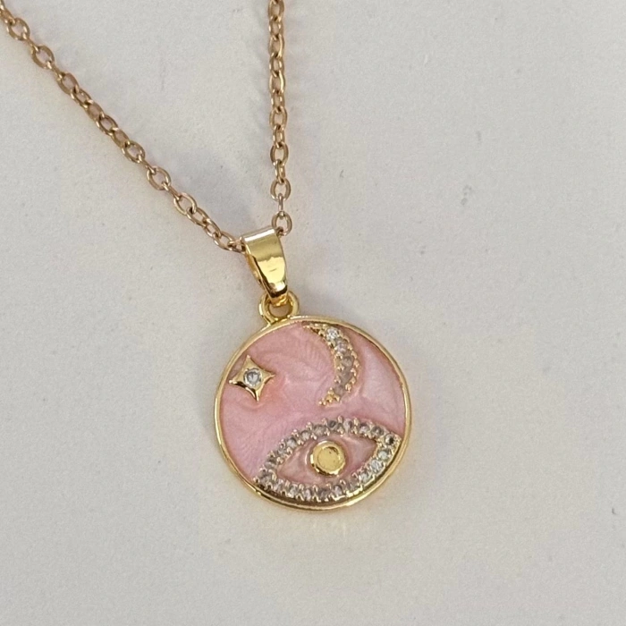 Pembe Tarot Plaka Kolye