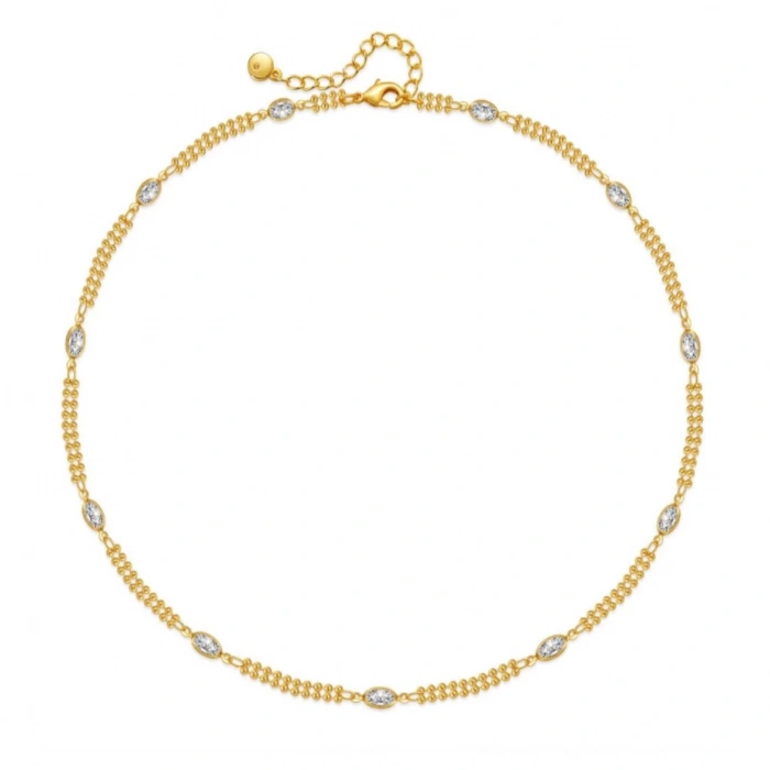 Yassı Taşlı Kolye - Özel Seri