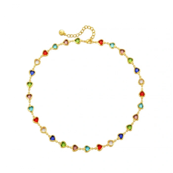 Renkli Kalpli Kolye - Özel Seri