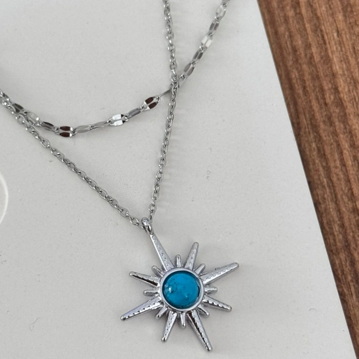 Kutup Yıldızlı İkili Kolye