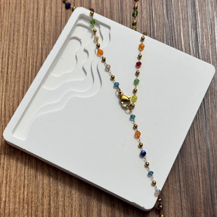 Renkli Taşlı Y Kolye