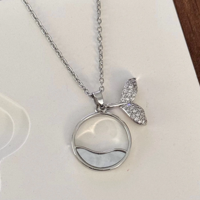 Zarif Kolye Taşlı Silver