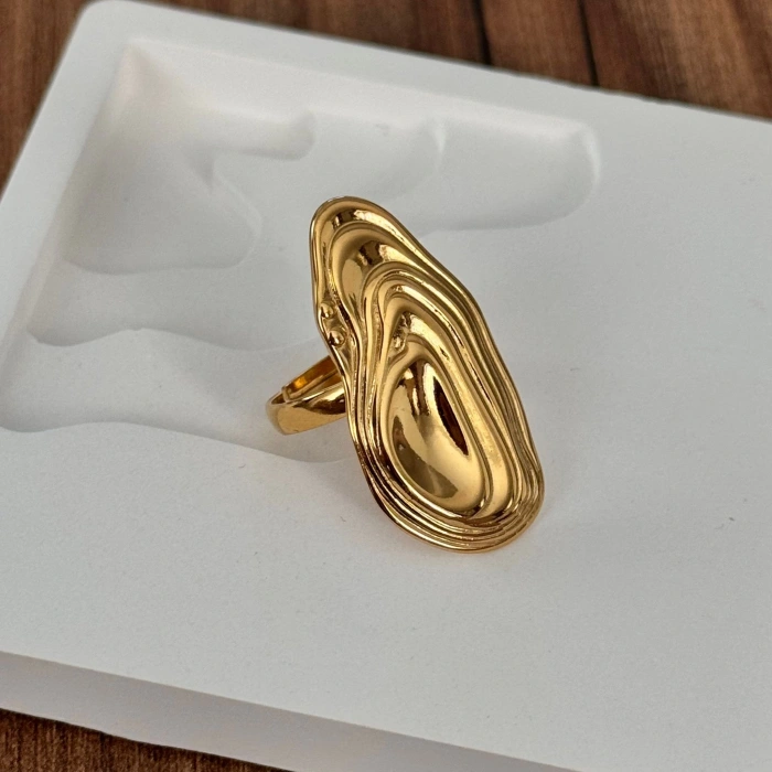 Yassı Gold Yüzük - Ayarlanabilir