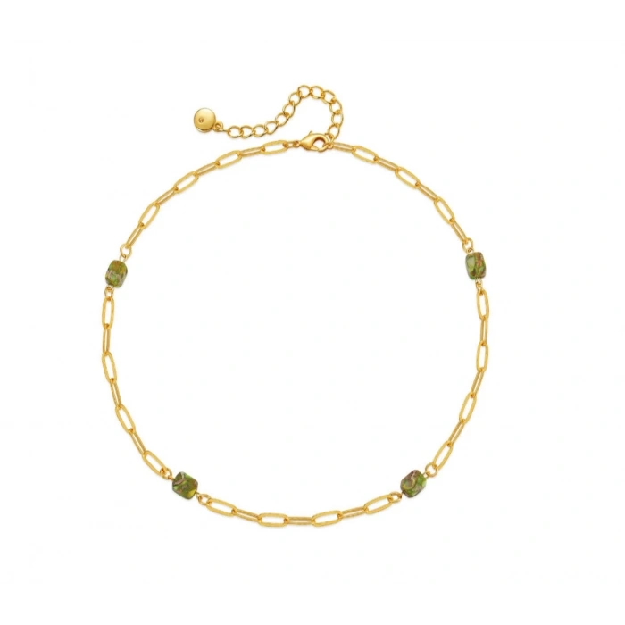 Yeşil Küp Taşlı Kolye - Özel Seri