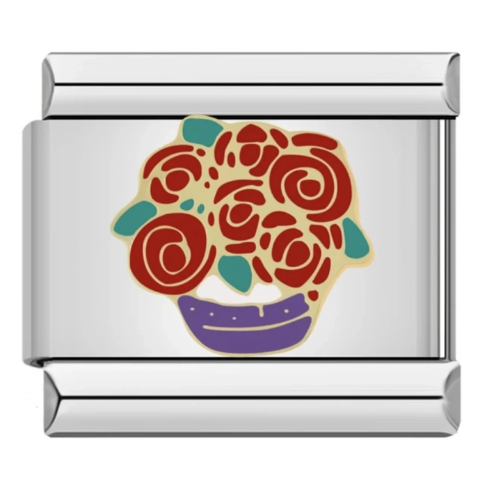 Saksıda Gül - 146 - İtalyan Bileklik Charmı