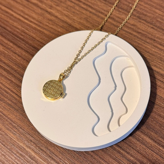 Kapaklı Gold Sedef Kolye