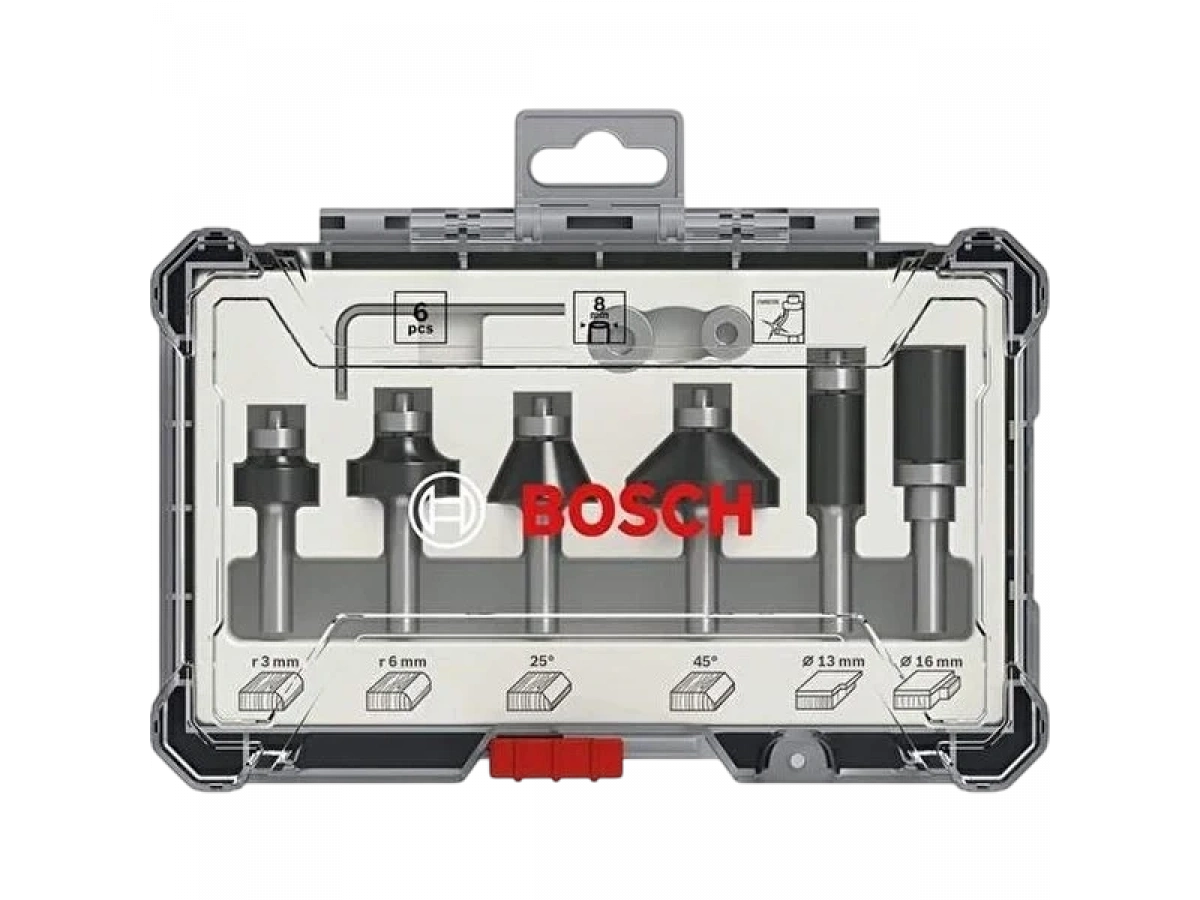 BOSCH PRO FREZE SETİ 6 LI 8MM ŞAFTLI
