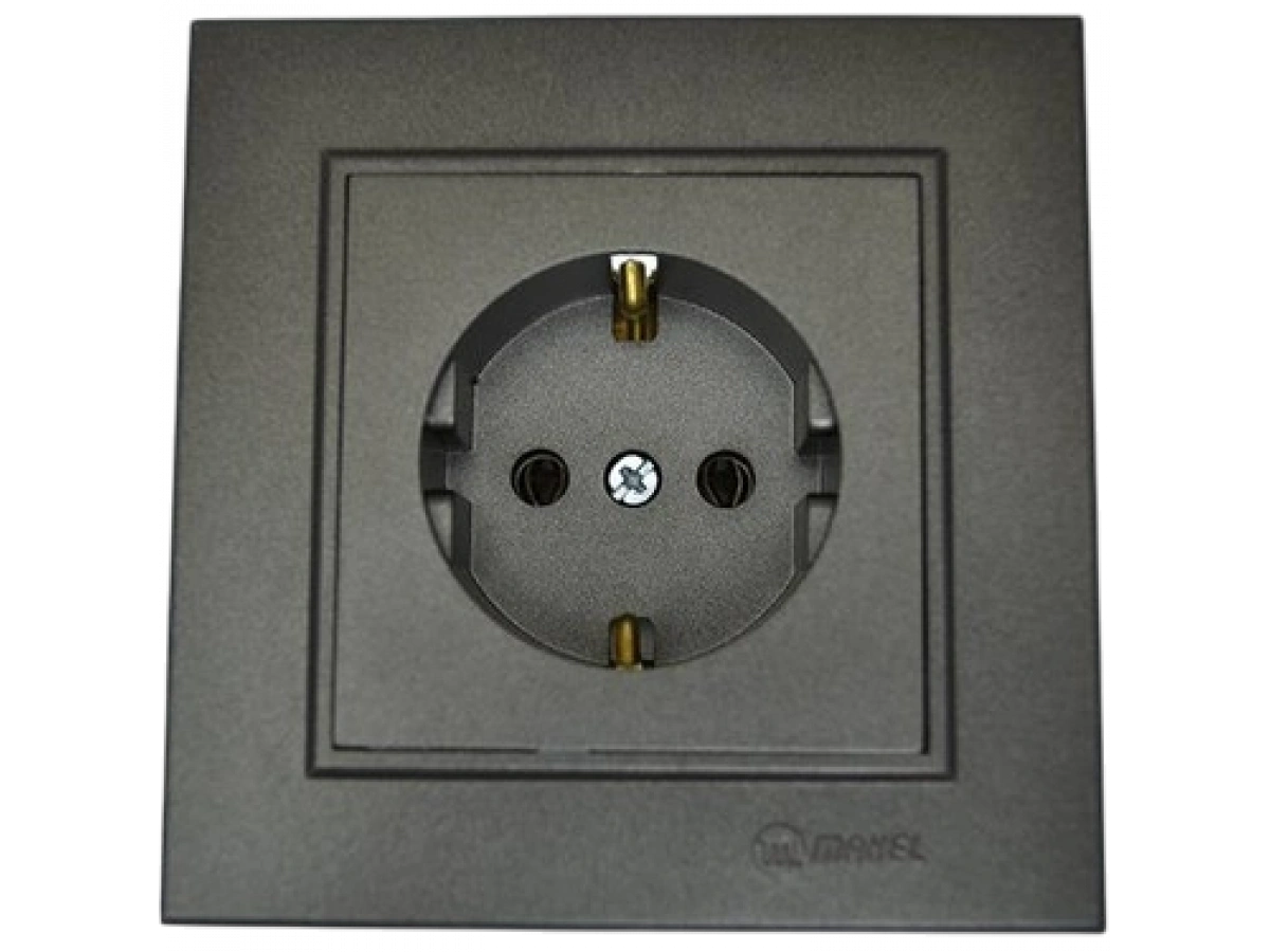 MAKEL KAREA SİYAH TOPRAKLI PRİZ