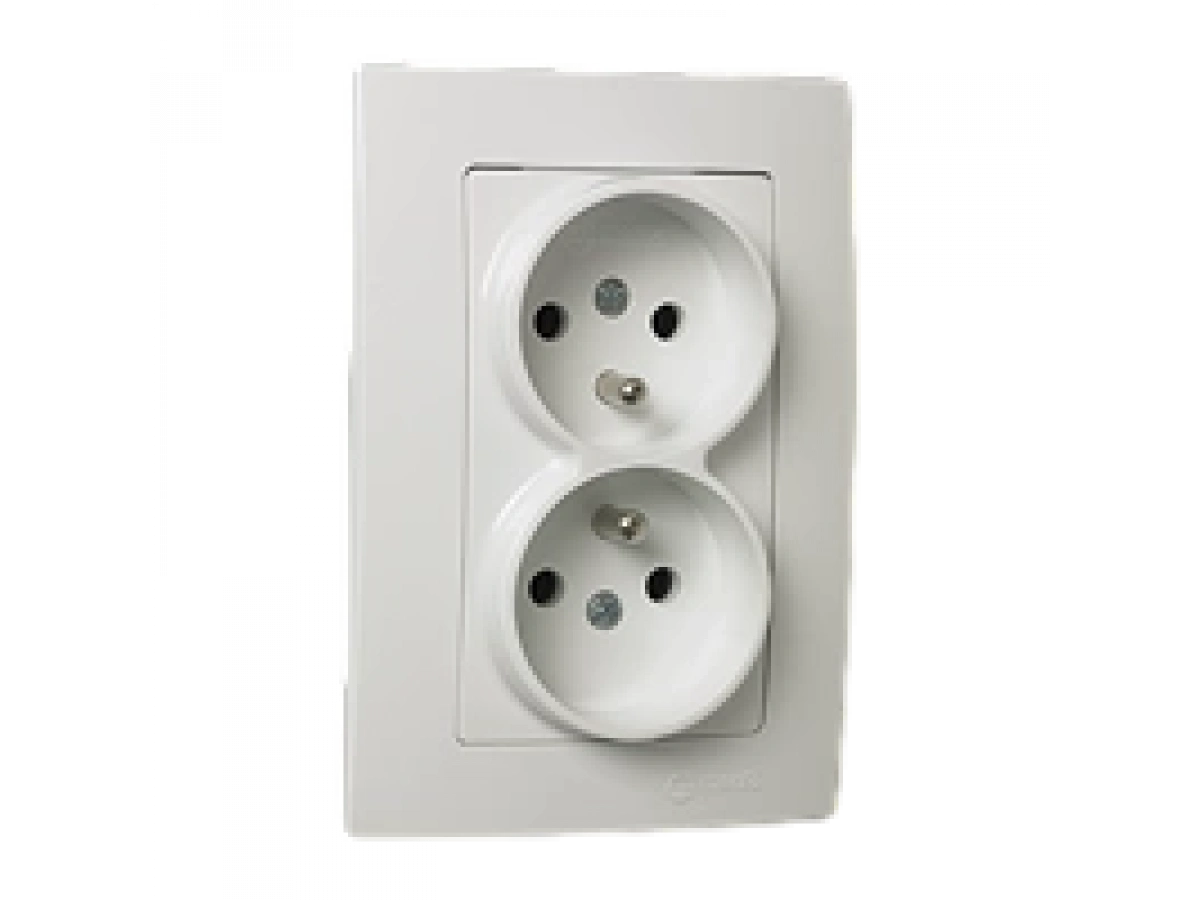 MAKEL LİLLIUM KARE İKİLİ TOPRAKLI PRİZ BEYAZ