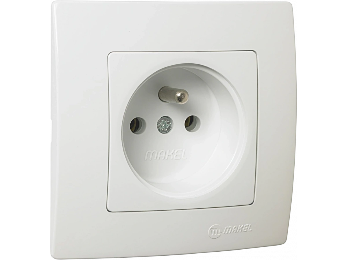 MAKEL LİLLIUM KARE TOPRAKLI PRİZ BEYAZ