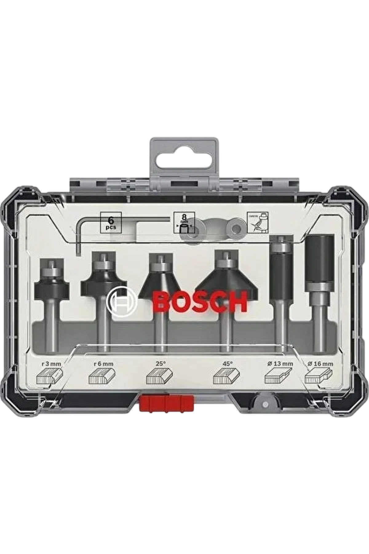 BOSCH PRO FREZE SETİ 6 LI 8MM ŞAFTLI