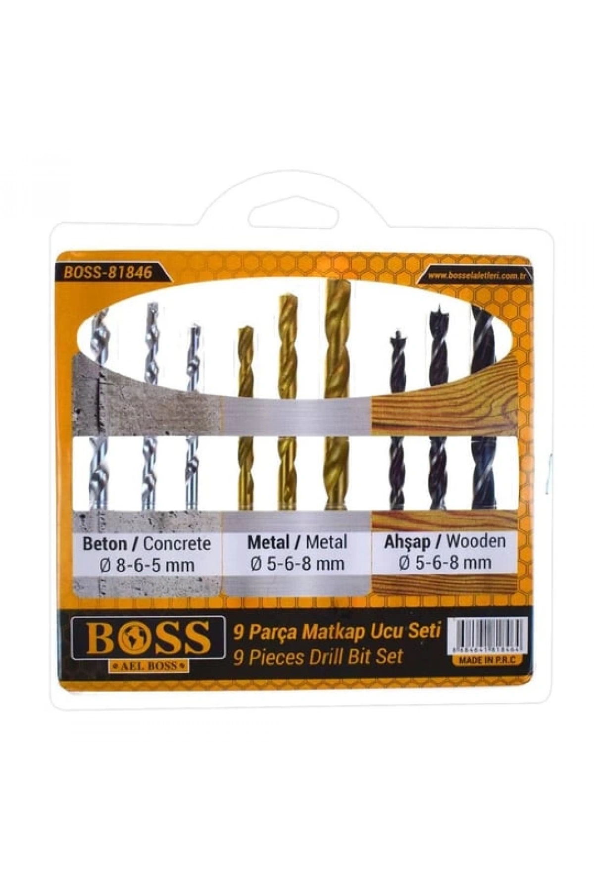 BOSS MATKAP UCU SETİ 9PCS