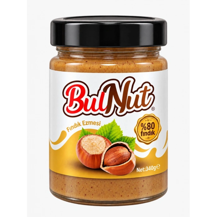 340 gr Bulnut Şekerli Fındık ezmesi %80 Fındık