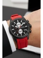 Sergio Tacchini Premium Lüx Erkek Kol Saati Kırmızı Silikon Kordon Siyah Renk Kasa Stsd002