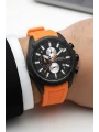 Sergio Tacchini Premium Lüx Erkek Kol Saati Turuncu Silikon Kordon Siyah Renk Kasa Stsd002