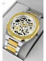Otomatik Erkek Saati, Gümüş-Gold Renk Çelik Kordon&Kasa, Beyaz Kadran, Cam Arka Kapak sdfer