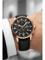 Exclusive Siyah Deri Kordon Erkek Kol Saati 3 Atm+Bileklik Hediyeli Rose-Siyah sddk087