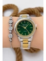 Ferrucci Kadın Kol Saati - Şık Çelik Kordon ve Kasa, Orijinal ve Garantili Gümüş-Gold-Yeşil sdfer147