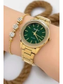 Ferrucci Kadın Kol Saati - Şık Çelik Kordon Ve Kasa, Orijinal Ve Garantili Gold-yeşil Sdfer147