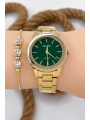 Ferrucci Kadın Kol Saati - Şık Çelik Kordon Ve Kasa, Orijinal Ve Garantili Gold-yeşil Sdfer147