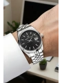 Çelik Kordon Takvimli Erkek Kol Saati Bileklik Hediyeli Gümüş-Siyah sddk095