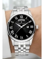 Çelik Kordon Takvimli Erkek Kol Saati Bileklik Hediyeli Gümüş-Siyah sddk097
