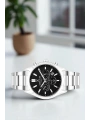 Exclusive Erkek Kol Saati Çelik Kordon&Kasa Gümüş-Siyah sddk098