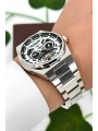 Daniel Klein Çelik Kordon Çelik Kasa Otomatik Mekanizma Erkek Kol Saati Gümüş-Siyah-Beyaz sddk105