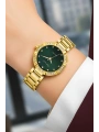 Ferrucci Çelik Kordon Taşlı Kasa Kadın Kol Saati Gold Yeşil sdfer183