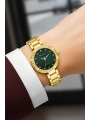 Ferrucci Çelik Kordon Taşlı Kasa Kadın Kol Saati Gold Yeşil sdfer183