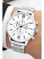 Erkek Kol Saati Takvimli Çelik Kordon Bileklik Hediyeli Gümüş-Beyaz sddk003