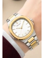 Kadın Kol Saati Çelik Kordon 3 Atm, Bileklik Hediyeli Gümüş-altın Sdfer045