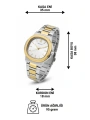 Kadın Kol Saati Çelik Kordon 3 Atm, Bileklik Hediyeli Gümüş-altın Sdfer045