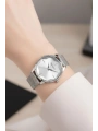 Kadın Kol Saati Çelik Kordon 3 Atm Suya Dayanıklı Bileklik Hediyeli Gümüş Sdfer054