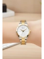 Kadın Kol Saati Çelik Kordon 3 Atm Suya Dayanıklı Bileklik Hediyeli Gold Sdfer054