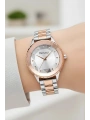 Kadın Kol Saati Çelik Kordon 3 Atm Suya Dayanıklı Bileklik Hediyeli Gümüş-rose Gold Sdfer05