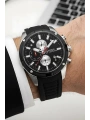Premium Lüx Erkek Kol Saati Siyah Silikon Kordon Gümüş Renk Kasa Stsd002