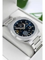 Otomatik Erkek Saati, Gümüş Renk Çelik Kordon&Kasa, Mavi Kadran, Cam Arka Kapak sdfer078