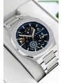 Otomatik Erkek Saati, Gümüş Renk Çelik Kordon&Kasa, Mavi Kadran, Cam Arka Kapak sdfer078