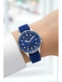 Lacivert Silikon Kordon Gümüş Çelik Kasa Kadın Kol Saati Fc 03282s.02 Bileklik Sdfer096