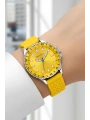 Sarı Silikon Kordon Gümüş Çelik Kasa Kadın Kol Saati Fc 03282s.05 Bileklik Sdfer096