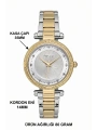 Kadın Kol Saati Altın Gold-gümüş Çelik Kordon Çelik Kasa Fc.14337m.04 Sdfer110