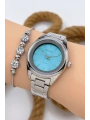 Kadın Kol Saati Gümüş Renk Çelik Kordon Çelik Kasa Gümüş-mavi Sdfer144