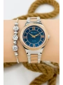 Kadın Kol Saati Gümüş-rose Renk Çelik Kordon Çelik Kasa Rose Gold-mavi Sdfer145