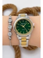 Kadın Kol Saati - Şık Çelik Kordon ve Kasa, Orijinal ve Garantili Gümüş-Gold-Yeşil sdfer147